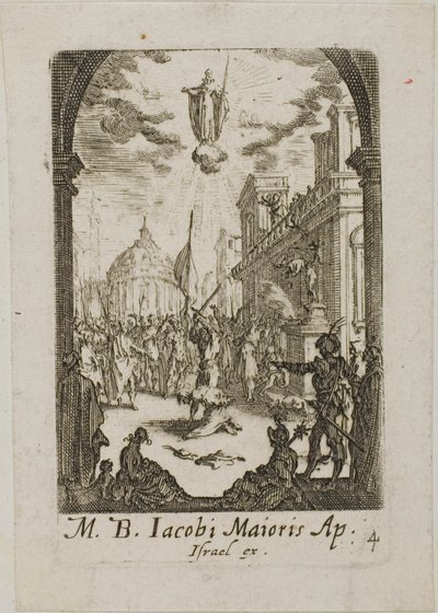 Martelaarschap van de heilige Jacobus de Meerdere, plaat vier uit De Martelaars van de Apostelen door Jacques Callot