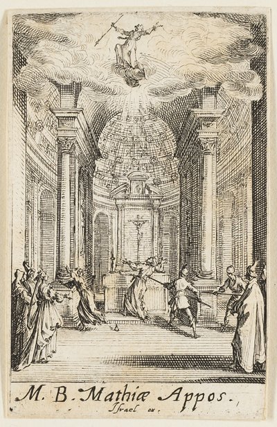 Martelaarschap van de heilige Mathias, plaat elf uit De Martelaars van de Apostelen door Jacques Callot