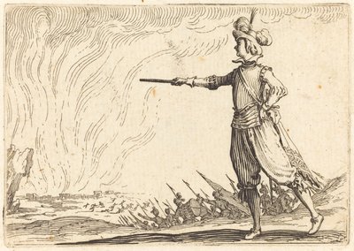 Militaire Commandant te Voet, ca. 1622 door Jacques Callot