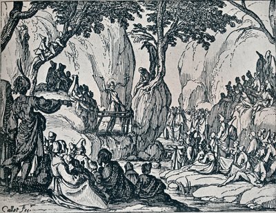 Nr. III. - St. Johannes Prediking, 1635 door Jacques Callot