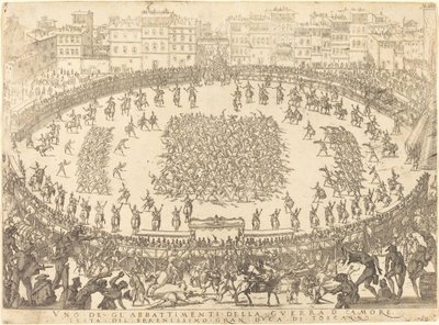 Een van de infanteriegevechten door Jacques Callot