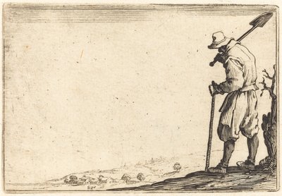 Boer met Schop op Zijn Schouder door Jacques Callot