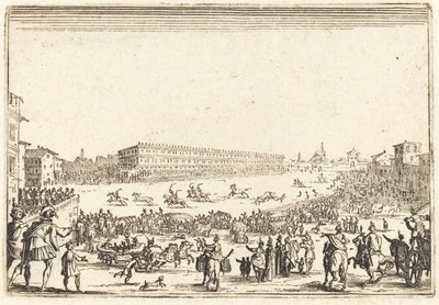 Piazza Santa Croce, Florence, ca. 1622 door Jacques Callot