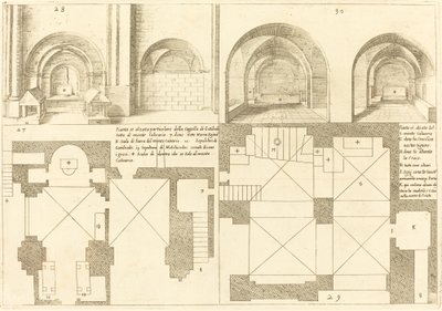 Plan en elevatie van de kapel van Godefroy de Bouillon door Jacques Callot