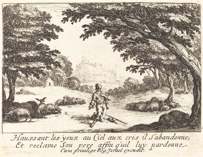 Bidden om goddelijke hulp door Jacques Callot