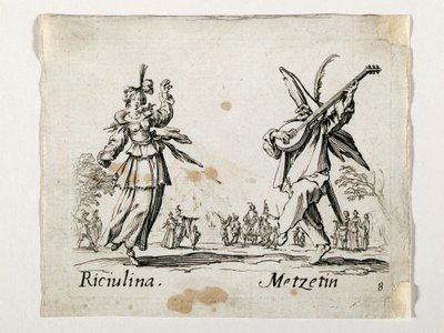 Riculina en Metzetin, figuren uit de Commedia dell
