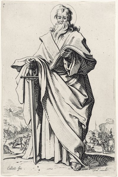 Sint Paulus uit Les Grands Apôtres, 1631 door Jacques Callot