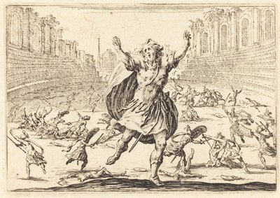 Schermutseling in een Romeins circus, ca. 1622 door Jacques Callot