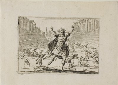 Schermutseling in het Circus, uit De Caprices door Jacques Callot
