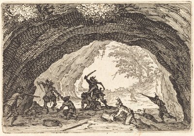 Soldaten Aanvallende Rovers door Jacques Callot