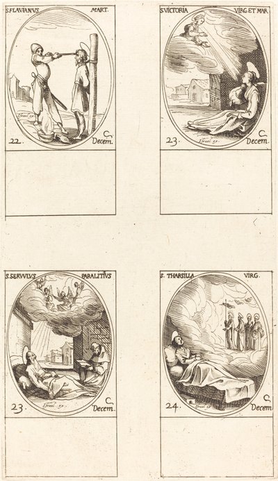 St. Flavian, St. Victoria, St. Servulus, St. Tharsilla door Jacques Callot