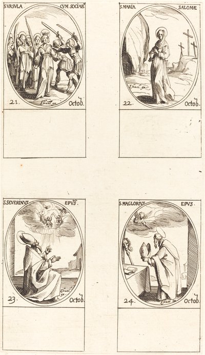 St. Ursula en metgezellen; St. Maria Salome; St. Severinus; St. Maglorius door Jacques Callot