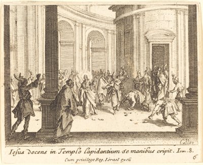 Steniging van Jezus door Jacques Callot