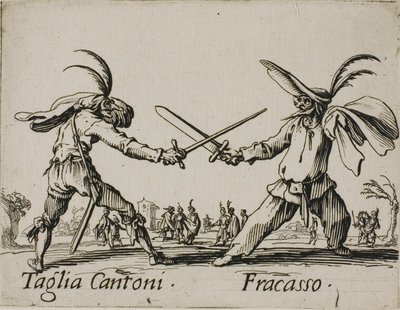 Taglia Cantoni - Fracasso, plaat 24 uit Balli di Sfessania door Jacques Callot