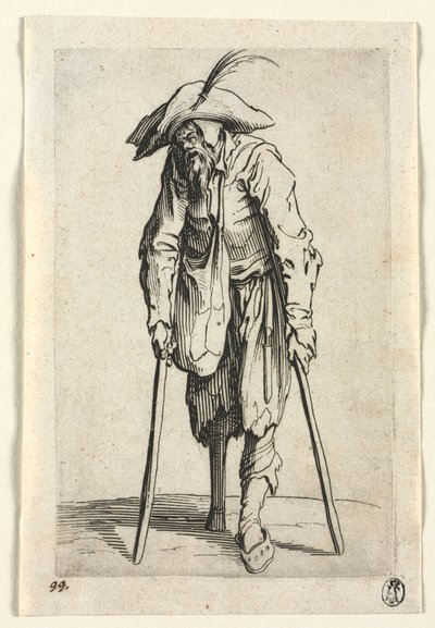 De Bedelaars: Bedelaar met Houten Been, c. 1623 door Jacques Callot