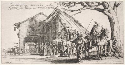 De Bohemiens: De Stopplaats: De Waarzegster, ca. 1621-1625 door Jacques Callot