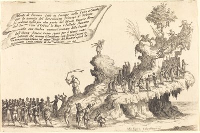 De Drijvende Berg Parnassus door Jacques Callot
