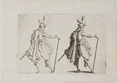De Heer met een Grote Stok, uit De Caprices door Jacques Callot