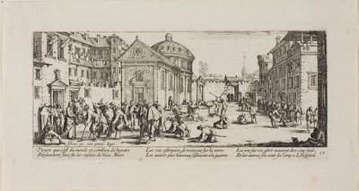 Het Ziekenhuis, plaat vijftien uit De Ellende van de Oorlog door Jacques Callot