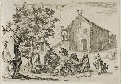 De herberg, uit De Caprices door Jacques Callot