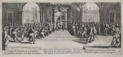 De Grote Ellende van de Oorlog: Verdeling van de Beloning door Jacques Callot
