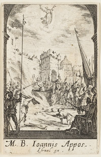 Het martelaarschap van Johannes de Evangelist, plaat vijf uit De Martelaars van de Apostelen door Jacques Callot
