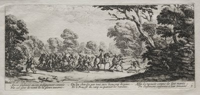 De ellende van oorlog: Arrestatie van misdadigers, 1633 door Jacques Callot