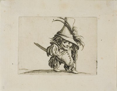 De dikke man met een hoge hoed, uit Varie Figure Gobbi door Jacques Callot