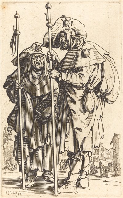 De twee pelgrims door Jacques Callot