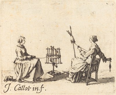 De Winder en de Spinner, ca. 1623 door Jacques Callot