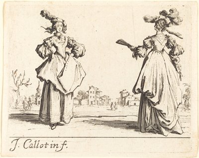 Twee Maatschappijvrouwen door Jacques Callot