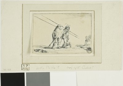 Twee soldaten met staf door Jacques Callot