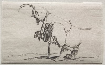 Varie figure gobbi di Iacopo Callot (Kreupel met een Kap) door Jacques Callot