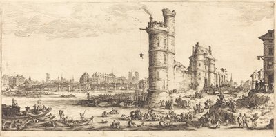 Uitzicht op de Pont Neuf door Jacques Callot