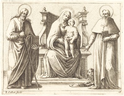 Maagd en Kind met Heiligen Jacobus en Hiëronymus door Jacques Callot