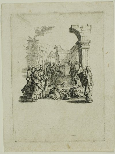 De voeten wassen, uit De kleine passie door Jacques Callot