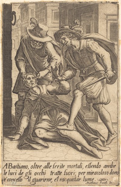 Bastiano door Jacques Callot after Matteo Rosselli
