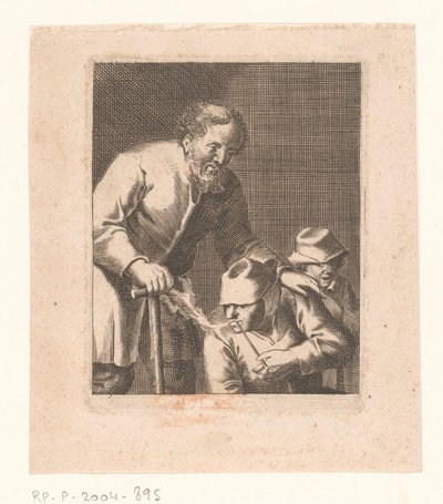 Figuur met pijp zittend tussen man en kind door Jacques Dassonville (attributed to)