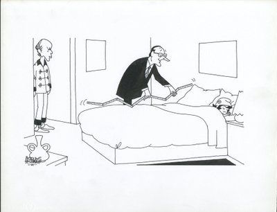 Le Figaro, satire in zwart-wit door Jacques Faizant