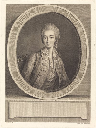 Madame du Barry door Jacques Firmin Beauvarlet after François Hubert Drouais