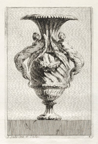 Suite van vazen: Plaat 4, 1746 door Jacques Francois Joseph Saly