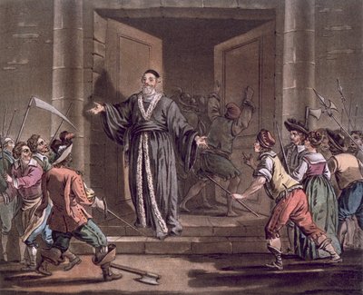 Mathieu Mole (1584-1656) toegesproken door het volk, gegraveerd door Jean Baptiste Morret, 1792 door Jacques Francois Joseph Swebach