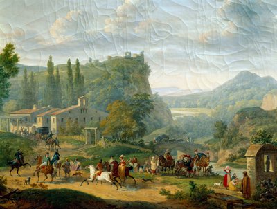 Passagiersstop door Jacques Francois Joseph Swebach