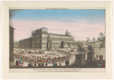 Gezicht op het Palazzo del Quirinale te Rome door Jacques Gabriel Huquier