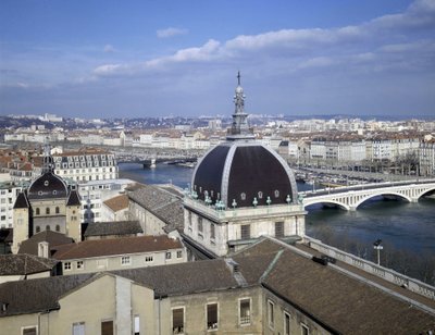 Barokarchitectuur: koepel van het Hotel Dieu (1741 - 1748). Lyon, Rhone (69) door Jacques Germain Soufflot
