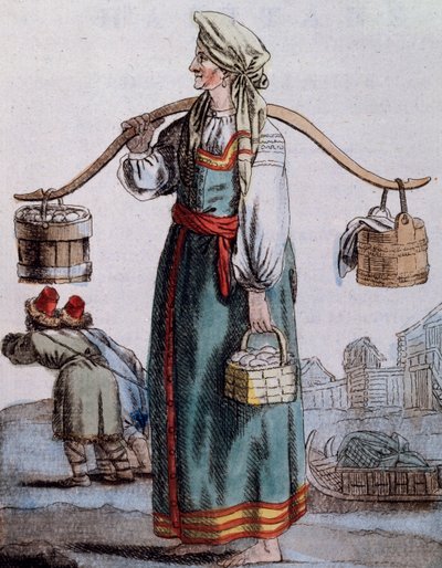 Eierenverkoper in Sint-Petersburg door Jacques Grasset de Saint Sauveur