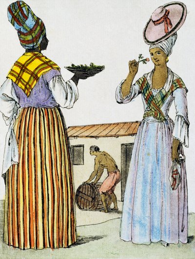 Bloemisten in Santo Domingo, kleurgravure uit Encyclopedie des Voyages door Jacques Grasset de Saint Sauveur