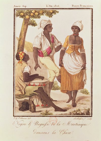 Zwarte man en vrouw uit Martinique die 