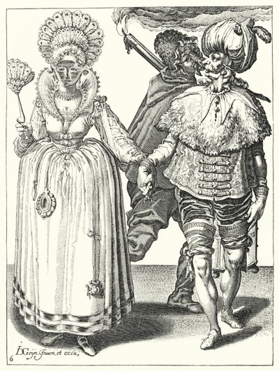 Maskerade door Jacques II de Gheyn