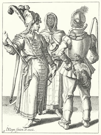 Maskerade door Jacques II de Gheyn